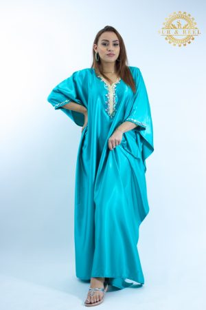 Robe Satinsur et reel bleu