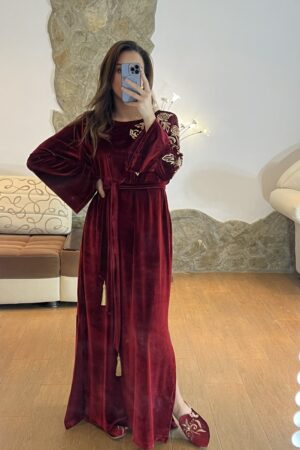Robe d'hotesse Velour Rouge