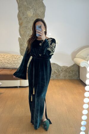 Robe d'hotesse Velour Vert