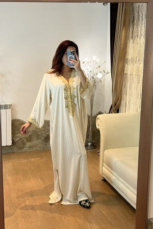 Robe Caftan Fetla Blanche